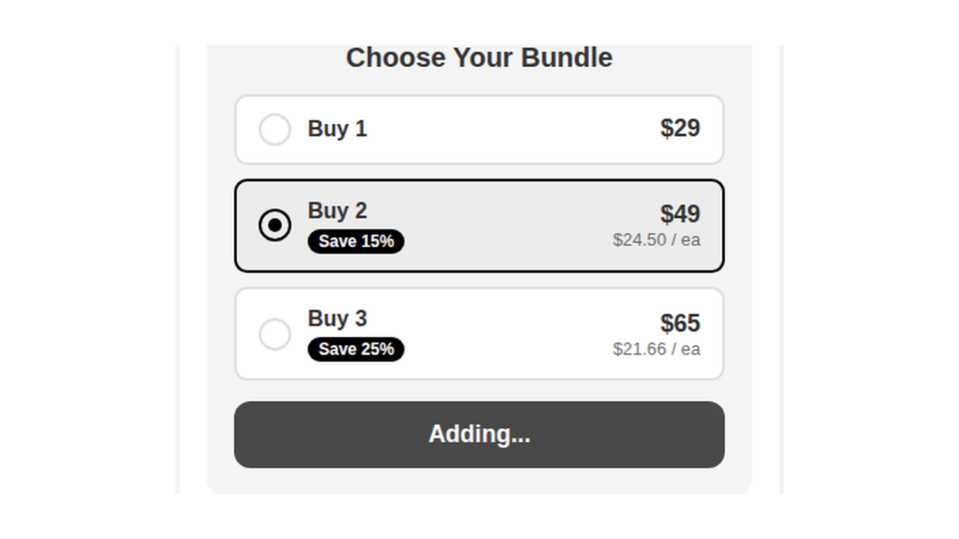 Volume Discount preview